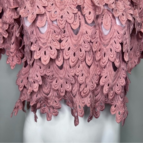 UNBRANDED Off The Shoulder Crocheted Ruffled Crop top - Picture 7 of 9